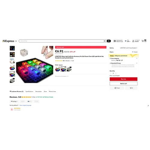 Set di mattoncini giocattolo «LED Light Bricks Set»