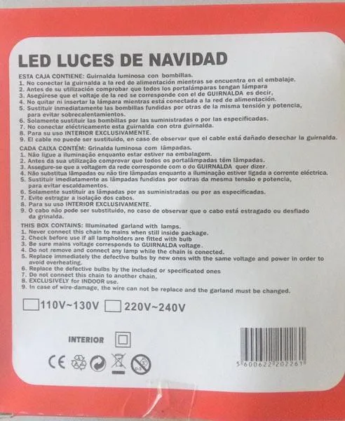 Catena di illuminazione «LED LUCES DE NAVIDAD» — foto 2 dell'alert A12/1063/17