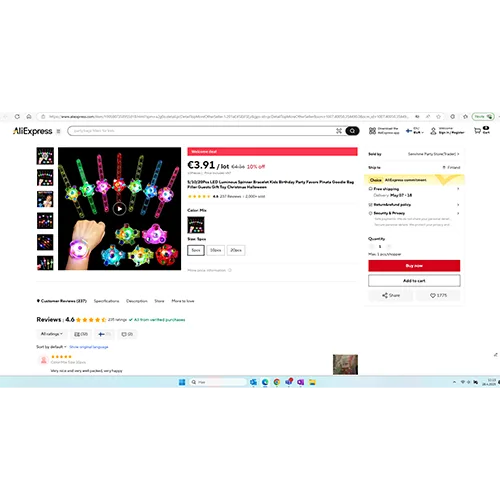 Bracciale giocattolo LED «LED Luminous Fidget Spinner Bracelet»