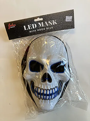 Maschera per il viso «LED MASK  WITH HOOD BLUE» (Joker)