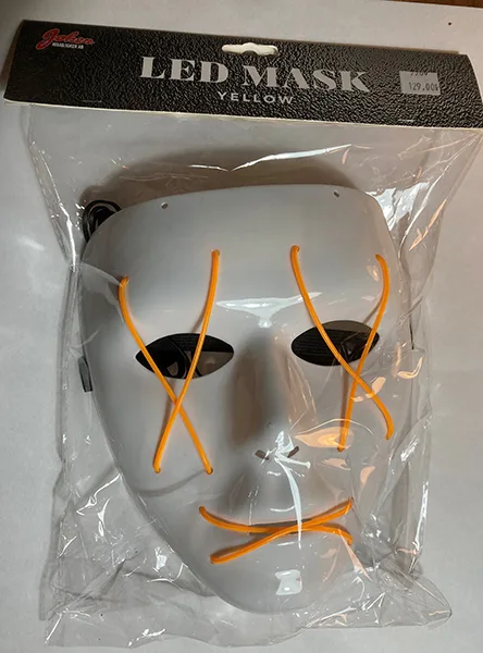 Maschera facciale a LED «LED Mask Yellow» (Joker)