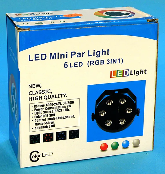 Luce del partito del LED «LED Mini Par Light; 6LED (RGB 3 in 1); LED Light» — foto 1 dell'alert A12/00563/20