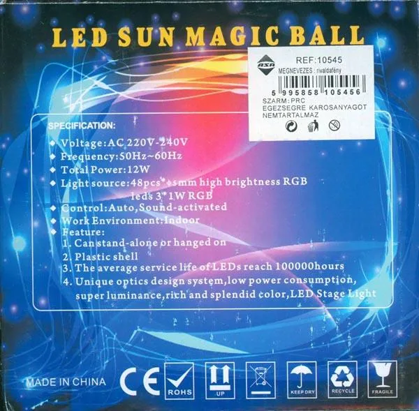 Luce di luce «LED SUN MAGIC BALL / Rivaldafény» — foto 2 dell'alert A12/1424/16