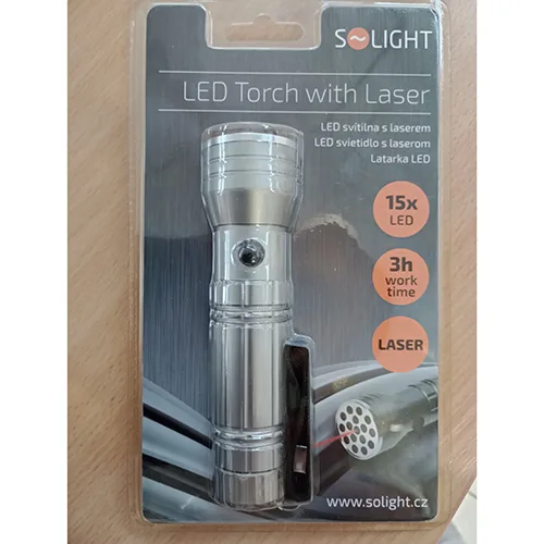 Torcia LED con laser «LED Torch with Laser» (Solight)