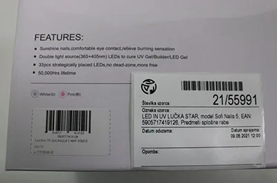 Lampada del chiodo LED/UV «LED/UV nail lamp SOFI NAILS 5» — foto 2 dell'alert A12/01255/21