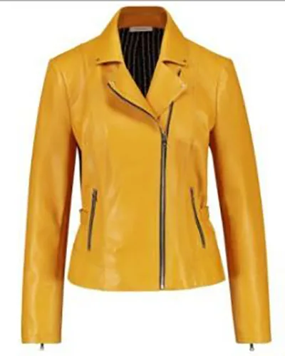 Giacca in pelle «Lederjacke 230011-31701, Farbe Gelb 40199» — foto 1 dell'alert A12/01014/20