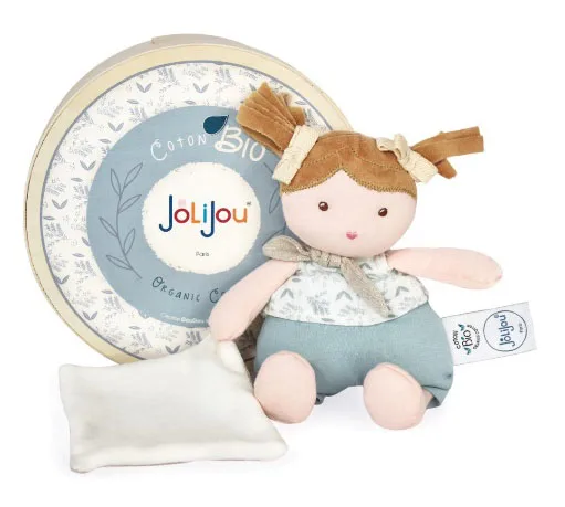Giocattolo morbido «LES JOLIFLORES EN COTON -FLORE AVEC SON DOUDOU -AMANDE» (JOLIJOU)