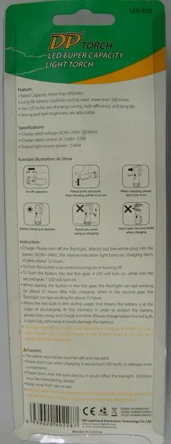 Torcia a LED «LES Super Capacity Light Torch» — foto 3 dell'alert A12/0751/13