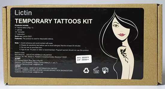 Tatuaggio temporaneo «Lictin Temporary Tattoos Kit» — foto 3 dell'alert A12/00259/23