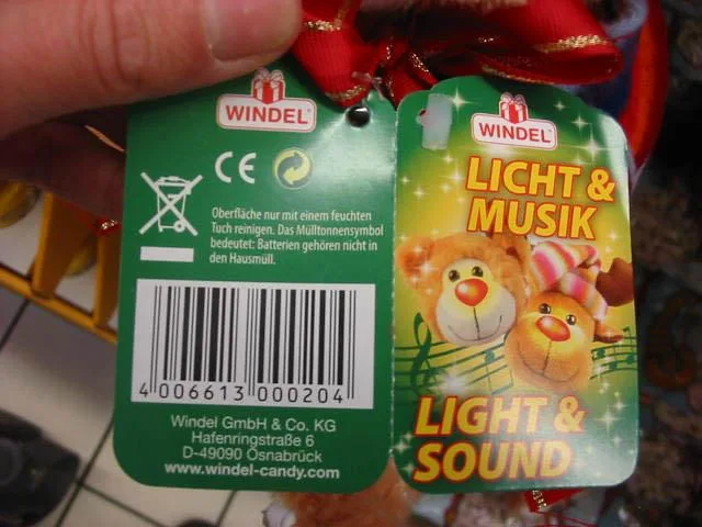 Giocattolo morbido «Light and Sound» (WINDEL)