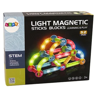 Giocattolo magnetico «Light magnetic sticks blocks» (LEAN Toys)