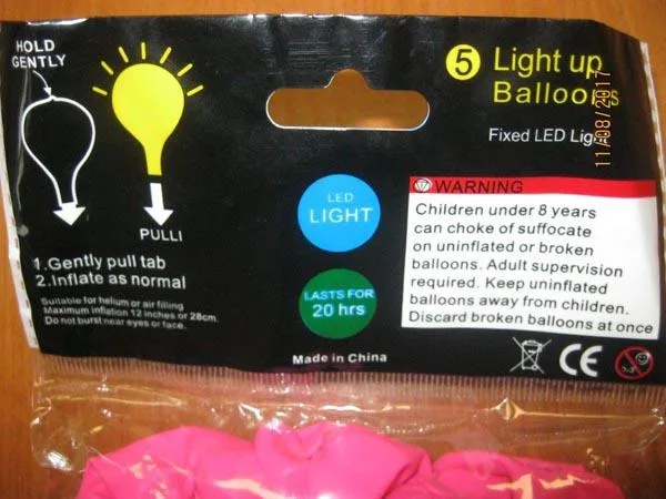Palloncini a LED «Light up Balloons» — foto 2 dell'alert A12/0157/18
