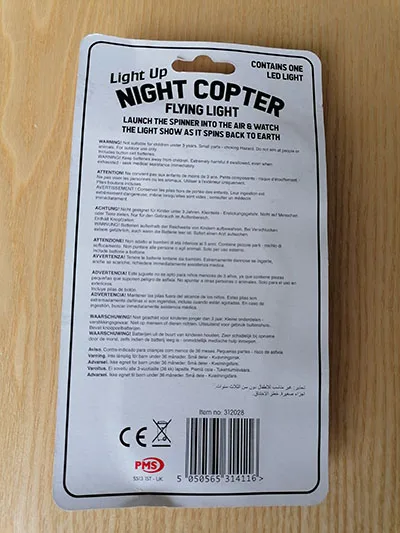 Giocattolo di plastica con LED «Light Up Night Copter Flying Light» — foto 2 dell'alert A11/00076/22