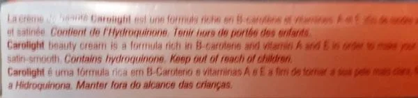 Prodotto schiarinte per la pelle «Lightening beauty cream» (Caro Light)