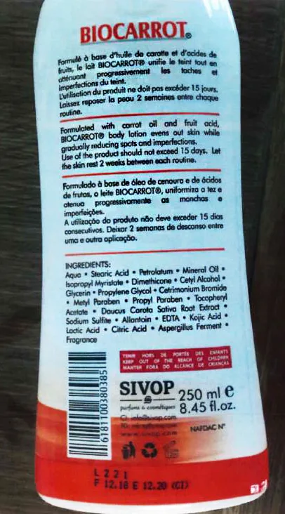 Prodotto schiarimento della pelle «Lightening Body Lotion» — foto 2 dell'alert A12/00517/20