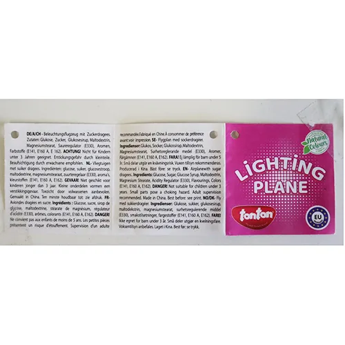 Aereo giocattolo con dolci «Lighting Plane» — foto 2 dell'alert A12/01439/24