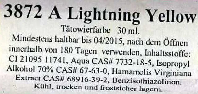 Inchiostro del tatuaggio &amp; #13; &amp; #13; «Lightning Yellow» — foto 3 dell'alert A12/1774/12
