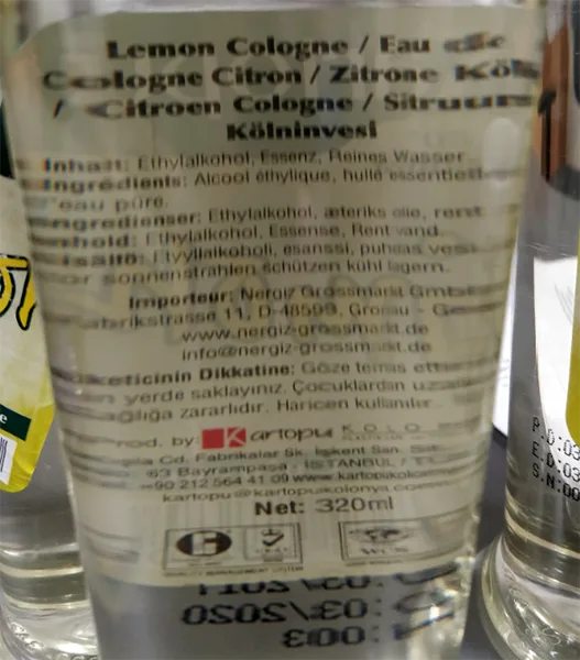 Profumo «Limon eau de Cologne» — foto 3 dell'alert A12/00213/20