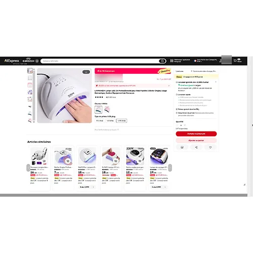 Lampada UV del chiodo «LINMANDA-Lampe LED UV Professionnelle pour N64.Machine à Sèche-Ongles, Usage Domestique,…» — foto 2 dell'alert SR/01408/25