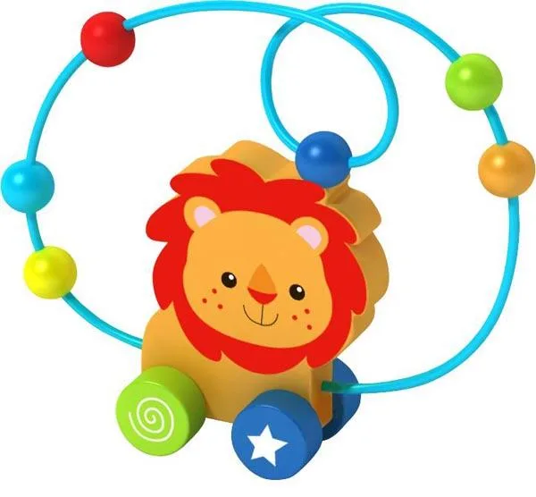Giocattolo di legno «Lion bead roller coaster on wheels» (Great &amp; Small - Barnardo's)