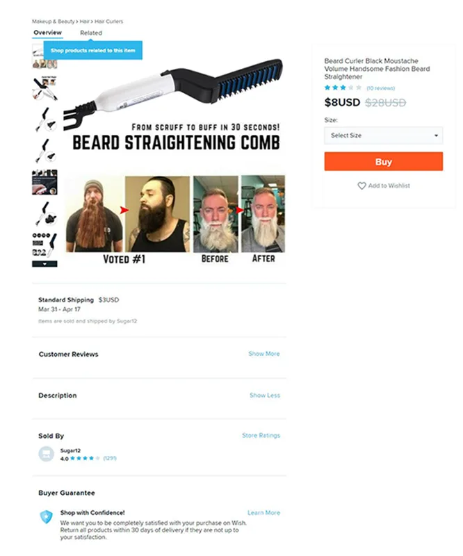 Lista della piattaforma: Raddrizzatore della barba — foto 1 dell'alert INFO/00095/20
