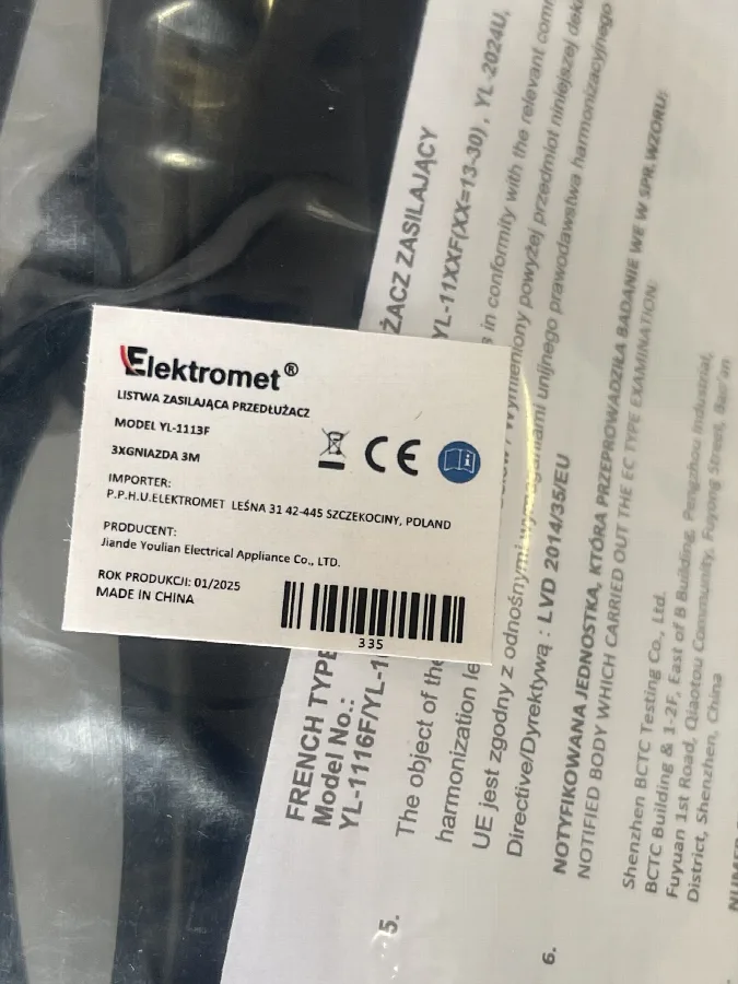 Cavo di estensione «Listwa zasilajaca przedluzacz» — foto 4 dell'alert SR/02098/26
