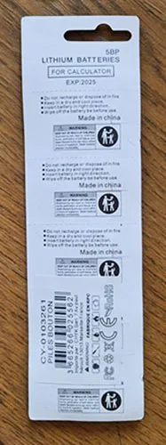 Batterie a bottone «LITHIUM CR2450» — foto 2 dell'alert A12/01692/23
