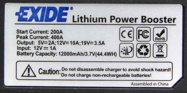 Power Pack di avviamento di salto «Lithium Power Booster» — foto 4 dell'alert A12/1844/18