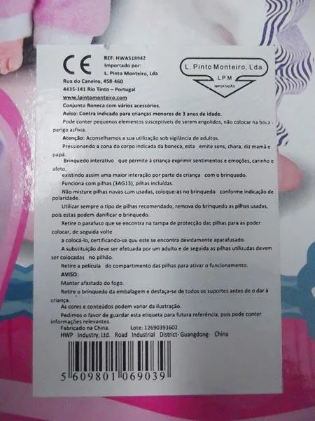 Bambola di plastica «Little Baby Doll» — foto 2 dell'alert A12/0053/18