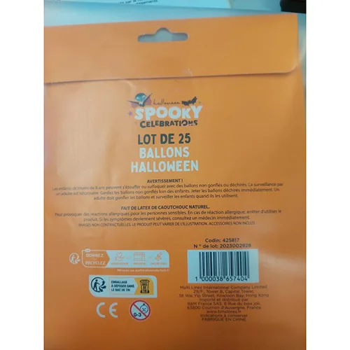 Palloncini «Lot de 25 ballons Halloween» — foto 2 dell'alert A12/00517/24
