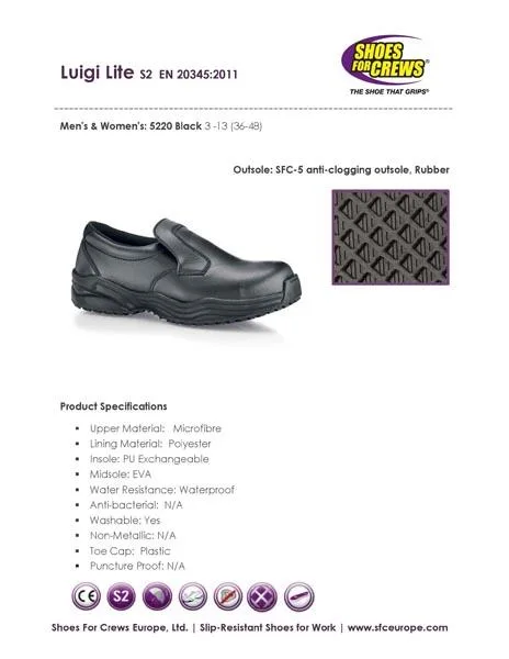Scarpe di sicurezza «Luigi Lite Black» (Shoes for Crews)