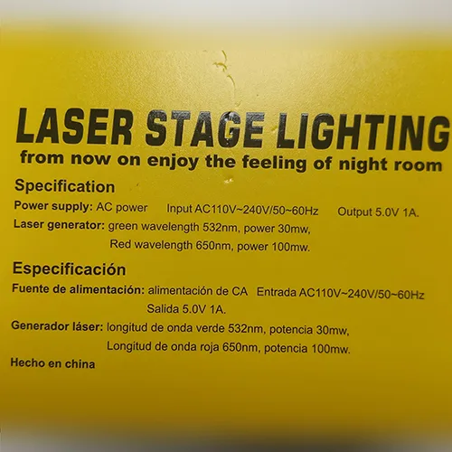 Proiettore laser «Luz de escenario Láser» — foto 2 dell'alert SR/01941/26