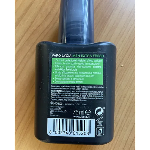 Deodorante «Lycia men Extra Fresh invisible» — foto 2 dell'alert SR/02137/25