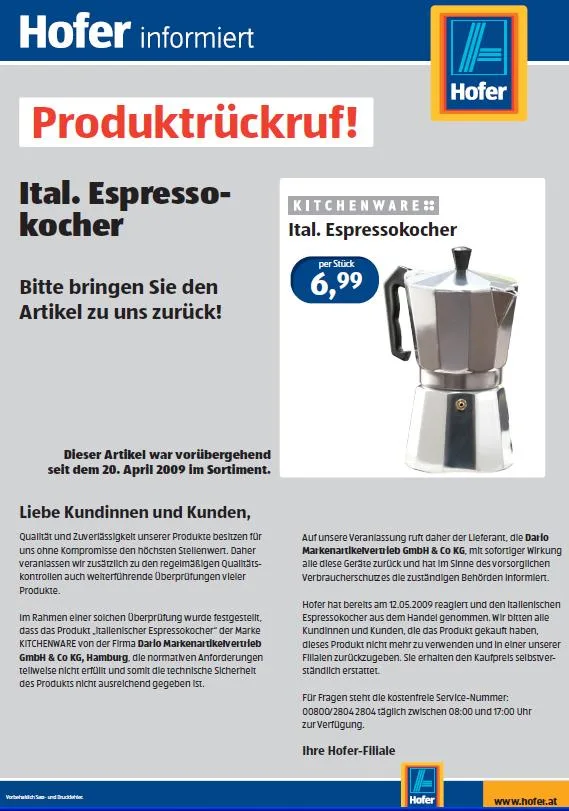 Macchina per il caffè – Ital. Espressokocher — foto 1 dell'alert 0758/09