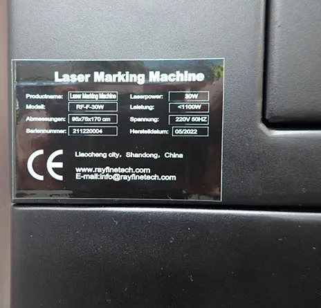 Macchina per marcatura laser — foto 4 dell'alert A12/01308/22
