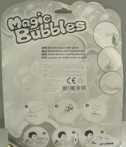 Giocattolo a bolle di sapone con guanto «Magic Bubbles» — foto 2 dell'alert A12/1094/16