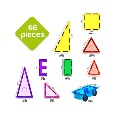 Giocattolo magnetico «Magnet Tiles Building Block with 1 Car, 66 pieces» — foto 2 dell'alert SR/01119/26