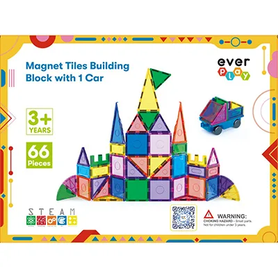 Giocattolo magnetico «Magnet Tiles Building Block with 1 Car, 66 pieces» — foto 4 dell'alert SR/01119/26