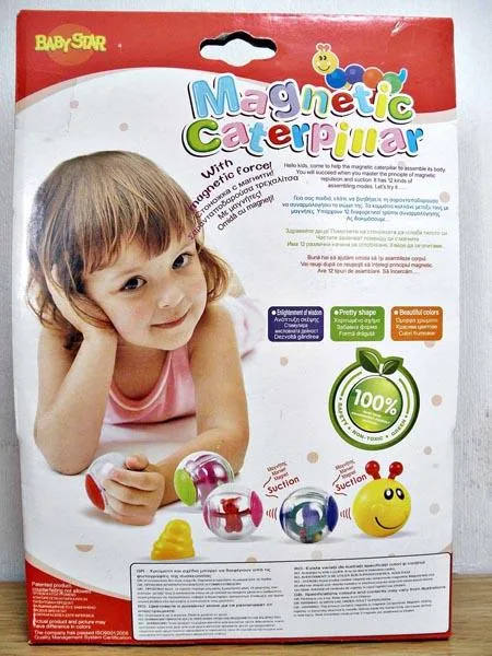 Giocattolo del sonaglio «Magnetic Caterpillar - Learning fun» (Baby Star)