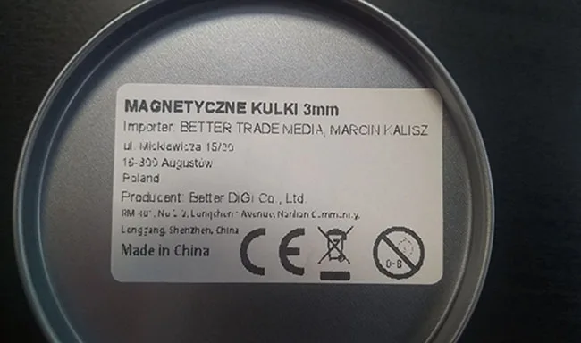 Sfere magnetiche «Magnetyczne kulki 3mm» — foto 3 dell'alert A12/01720/21