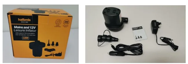 Gonfiatore per il tempo libero «Mains and 12V leisure inflator» (Halfords)