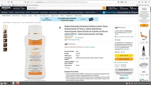 Lozione per schiarire la pelle «Makari naturalle carotonic extrême lotion corps éclaircissante (17.6oz) Lotion hydratante» — foto 2 dell'alert A12/02441/23