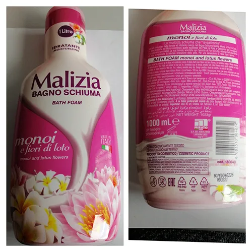 Schiuma da bagno «Malizia bagnoschiuma Monoi e fiori di loto» (Malizia)