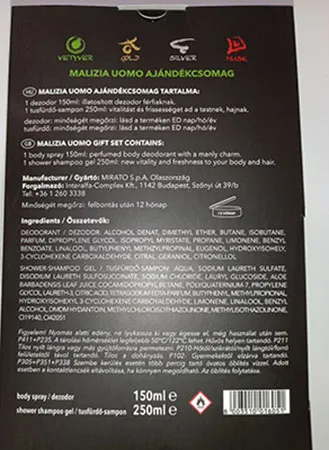 Set deodorante e gel doccia «Malizia Uomo Vetyver gift set for men» — foto 2 dell'alert A12/03009/23