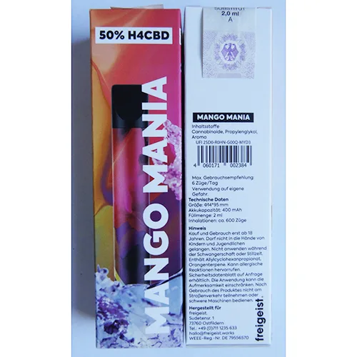 Sigaretta elettronica monouso «Mango Mania, 50% H4CBD» (freigeist.)
