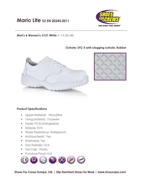 Scarpe di sicurezza «Mario Lite White» (Shoes for Crews)