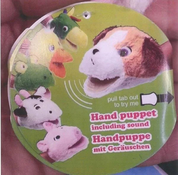 Pupazzo a mano di peluche «Marionnette main sonore -Hand puppet including sound» (Eddy Toys)