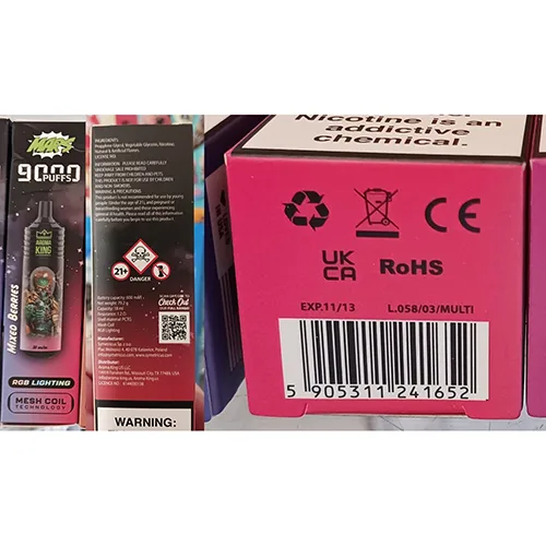 Sigaretta elettronica usa e getta «MARS 9000 MIXED BERRIES» — foto 5 dell'alert A12/00251/24