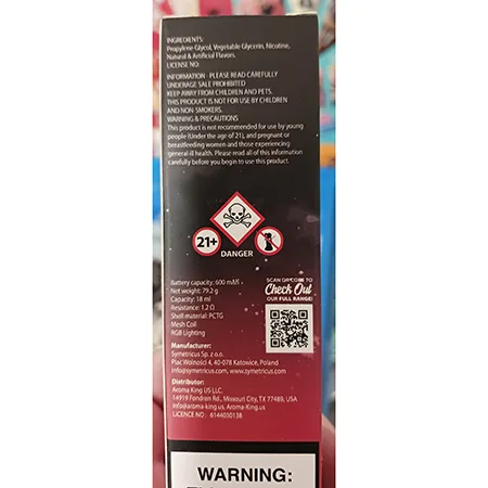 Sigaretta elettronica usa e getta «MARS 9000 MIXED BERRIES» — foto 8 dell'alert A12/00251/24