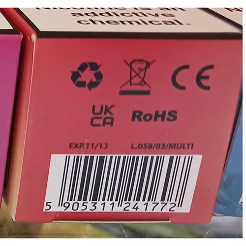 Sigaretta elettronica usa e getta «MARS 9000 STRAWBERRY RASPBERRY CHERRY ICE» — foto 2 dell'alert A12/00253/24
